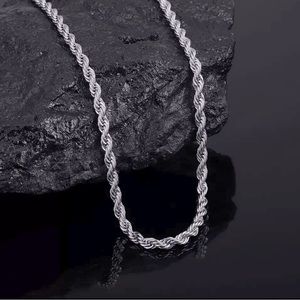 Silver 18inch rope chain for men and women beautiful 4mm chain high quality